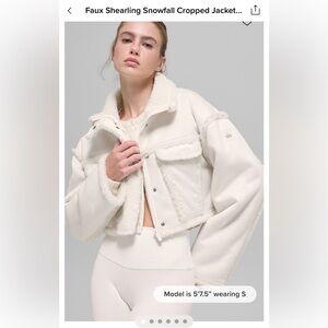 ALO Faux Shearling Snowfall Cropped Jacket